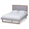 Baxton Studio Livinia Grey Upholstered and Ash Walnut Wood King Size Platform Bed 164-9418-9436 - alternate 8